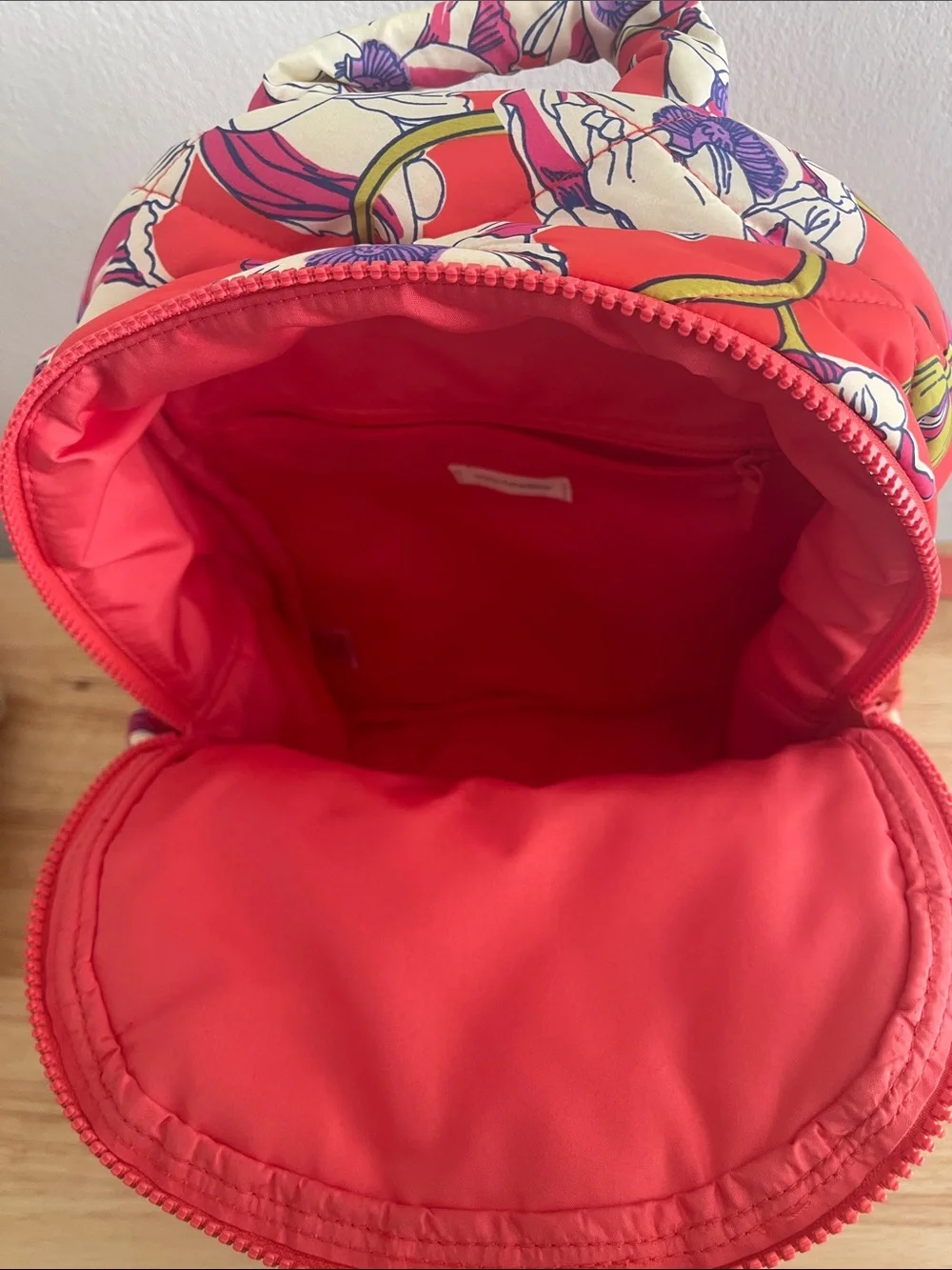 Vera Bradley Quilted Floral Mini Backpack - Coral with Cream & Pink
